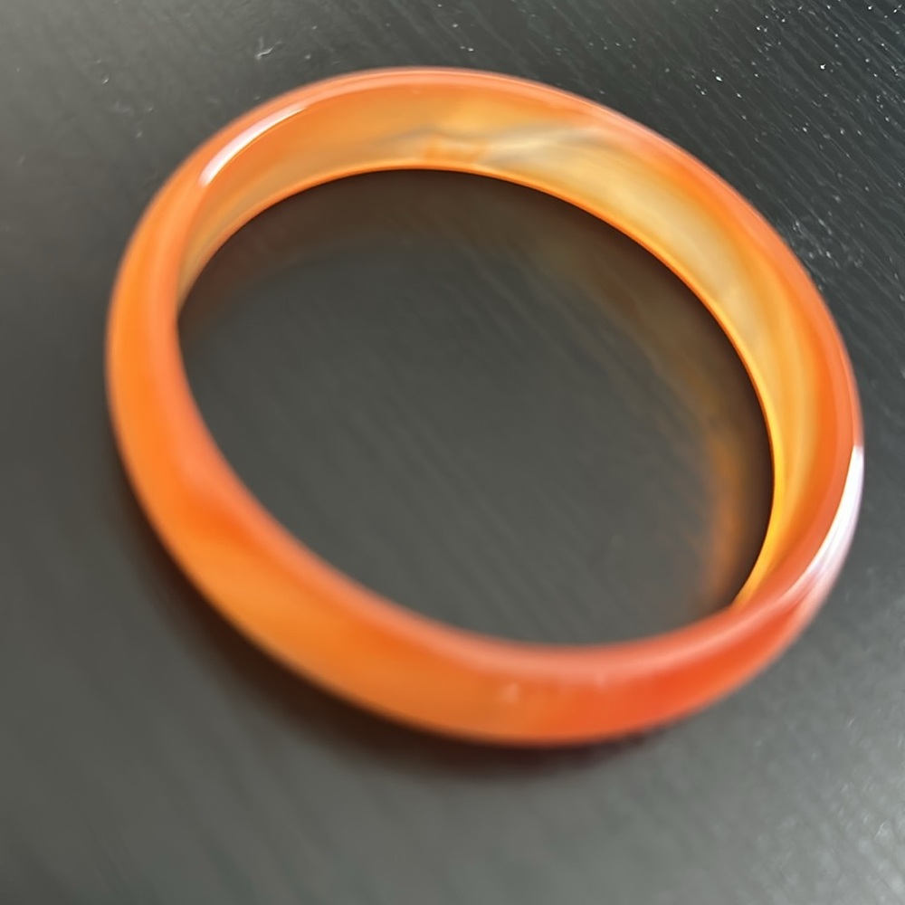 Orange glass bangle - Picture 4 of 5